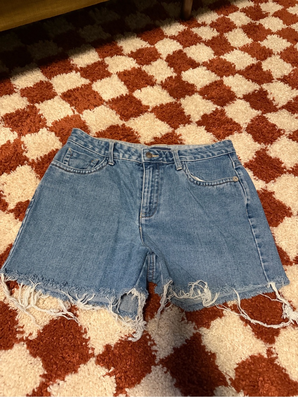 Vintage bill blass Light Blue Frayed Denim Shorts